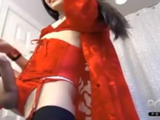 Rood lingerie femboy reusachtig lid online