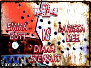 Nudefightclub gaver emma rumpe vs larissa dee & diana stewart